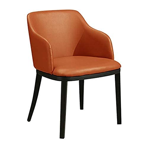 Moderne Esszimmerstühle aus Leder, 2er-Set, mit Rückenlehne, Armlehne, für Büro, Empfang, Konferenzraum, Heimgebrauch, Orange von Generisch