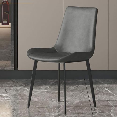 Moderne Esszimmerstühle aus Leder, 2er-Set, mit Rückenlehne und Metallbeinen, luxuriöse Küchenthekenstühle für Wohnzimmer, Schlafzimmer und Büro von Generisch