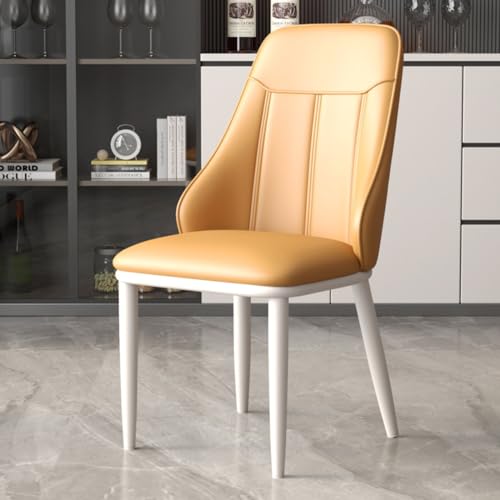 Moderne Esszimmerstühle aus Leder, 4 Stück, gepolsterte Sitze, Metallbeine, strukturierte Rückenlehne, perfekt für Küche, Esszimmer, Empfang oder Ankleidebereich. von Generisch