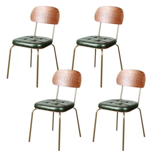 Moderne Esszimmerstühle aus Metall mit offener Rückenlehne und Kunstleder-Sitz, Industrie-Stil für Küche, Wohnzimmer oder Bar (#4 4er-Set) von Generisch