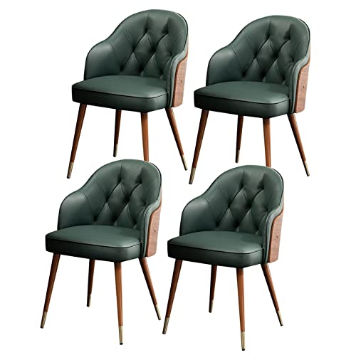 Moderne Esszimmerstühle aus Mikrofaser-Leder, hohe Rückenlehne, gepolstert, bequem, weich, Akzentstühle für Wohnzimmer, 4 Stück von Generisch