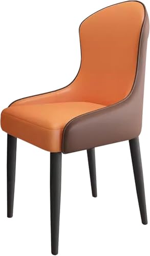Moderne Esszimmerstühle aus PU-Leder, 2er-Set, mit Metallbeinen, gepolsterte Küchen-Seitenstühle für Wohnzimmer, Akzent von Generisch