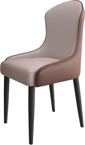 Moderne Esszimmerstühle aus PU-Leder mit Metallbeinen, 2er-Set, gepolsterte Akzentstühle für Küche, Wohnzimmer oder Lounge, stilvolles grau-braunes Design von Generisch