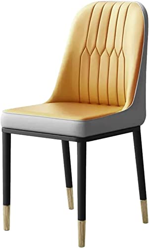 Moderne Esszimmerstühle aus PU-Leder mit Metallbeinen, 2er-Set, stilvoller Schreibtischstuhl für Esszimmer, Beige / Orange von Generisch