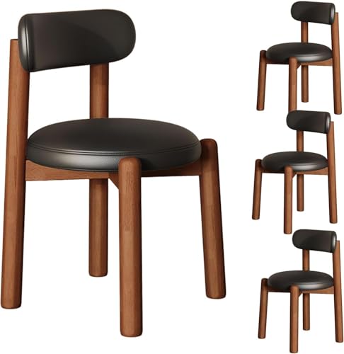 Moderne Esszimmerstühle aus Walnussholz, 2er-Set, geschwungenes Rückendesign, stabiles Holzgestell, kratzfestes Kunstleder & Plaid-Stoffkissen, stilvolle Esszimmermöbel Moderne Esszimmerstühle aus Walnussholz, 2er-Set, geschwungenes Rückendesign, stabiles Holzgestell, kratzfestes Kunstleder & Plaid-Stoffkissen, stilvolle Esszimmermöbel von Generisch