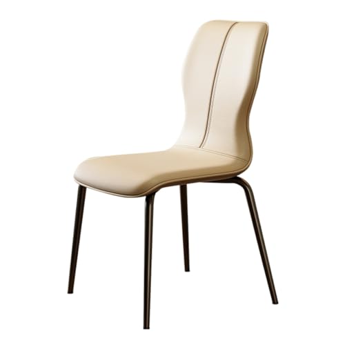 Moderne Esszimmerstühle aus der Mitte des Jahrhunderts, bequem, gepolstert, Leder, Küchenstühle mit Metallbeinen, stilvolles 2er-Set, für Esszimmer, Kaktusfarbe von Generisch