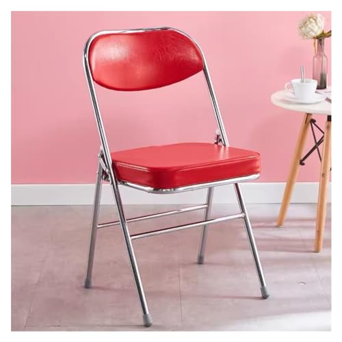 Moderne Esszimmerstühle aus schwarzem Leder mit gepolsterten Sitzen und weißem Kissen, 2er-Set, bequeme Party-Stapelstühle in Rot Moderne Esszimmerstühle aus schwarzem Leder mit gepolsterten Sitzen und weißem Kissen, 2er-Set, bequeme Party-Stapelstühle in Rot von Generisch