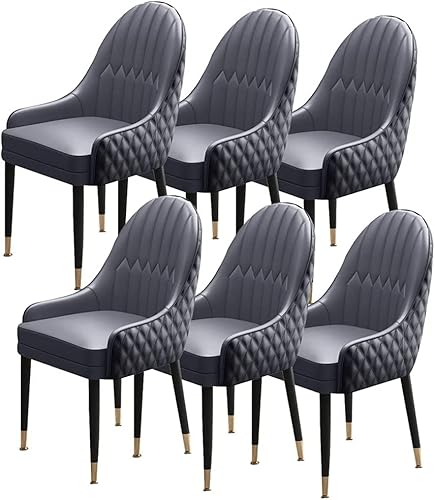 Moderne Esszimmerstühle mit Holzbeinen und Armlehnen, weich gepolsterter Sitz, Mikrofaser-Leder, Küchenstühle für Zuhause, Farbe: Elfenbein, 6 Stück von Generisch