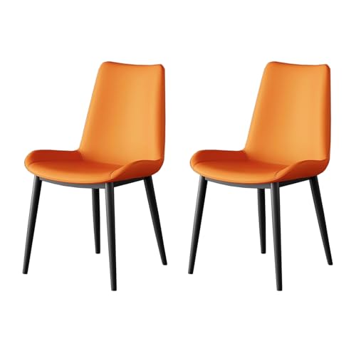 Moderne Esszimmerstühle mit hoher Rückenlehne, Katzenpfotenlederpolsterung, stilvolle Metallbeine, perfekt für Küche, Esszimmer oder Empfang, 2 Stück von Generisch
