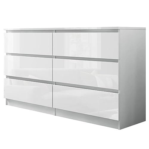 Moderne Hochglanz-Kommode mit grifflosem Design für elegante Aufbewahrungslösung im Schlafzimmer, Wohnzimmer, Büro oder Flur – stilvoll und geräumig! von Generisch