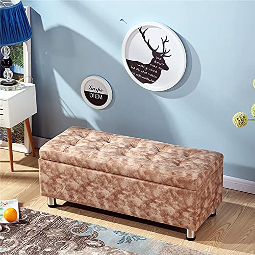 Moderne Khaki Ottomane Bank mit Stauraum Rechteckiger Multifunktions-Hocker für Wohnzimmer Flur Schuhregal 60x40x4cm Stilvolles Kunstleder Design von Generisch