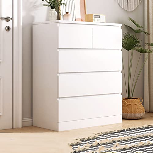 Moderne Kommode aus der Mitte des Jahrhunderts – 38 cm breite Doppelkommode mit 5 Schubladen, verdecktes Griff-Design, stilvolle Aufbewahrung für kleine Schlafzimmer, weißes Finish Moderne Kommode aus der Mitte des Jahrhunderts – 38 cm breite Doppelkommode mit 5 Schubladen, verdecktes Griff-Design, stilvolle Aufbewahrung für kleine Schlafzimmer, weißes Finish von Generisch