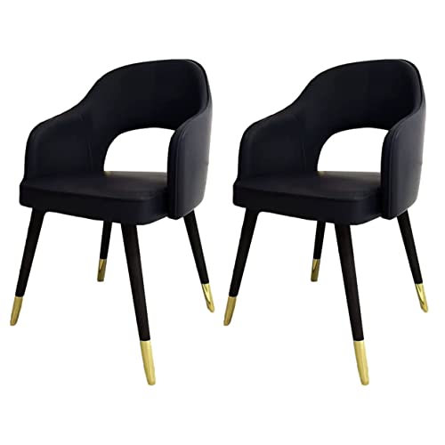 Moderne Küche Esszimmerstühle 2er Set, Stilvolle Sessel für Wohnzimmer & Büro, Mittelalter PU Leder Sitz mit Metallbeinen, Elegantes Schwarz Noir Design Moderne Küche Esszimmerstühle 2er Set, Stilvolle Sessel für Wohnzimmer & Büro, Mittelalter PU Leder Sitz mit Metallbeinen, Elegantes Schwarz Noir Design von Generisch