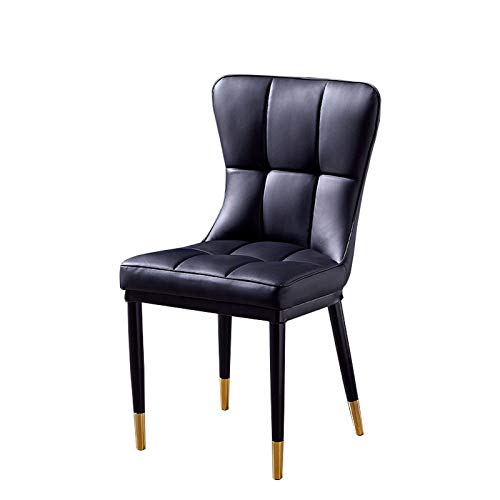 Moderne Küchen-Esszimmerstühle mit weich gepolsterter Sitzfläche, stilvolle Rückenlehne, Metallbeine, Bürostuhl für Esszimmer, Schwarz Moderne Küchen-Esszimmerstühle mit weich gepolsterter Sitzfläche, stilvolle Rückenlehne, Metallbeine, Bürostuhl für Esszimmer, Schwarz von Generisch