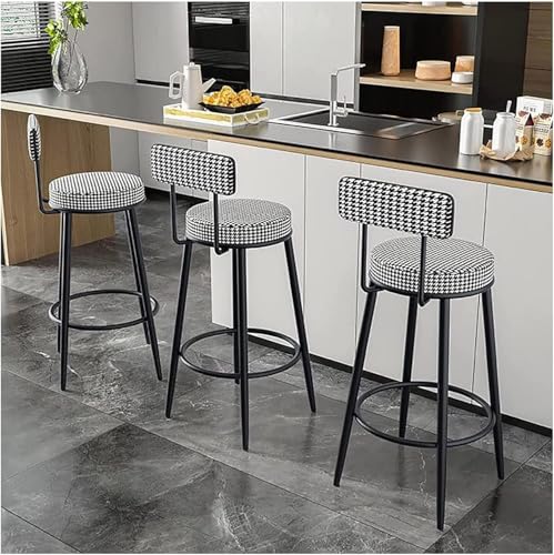 Moderne Küchenhocker aus Samt, 3er-Set, mit Metall-Fußstütze, stilvolle Frühstücks-Esszimmer-Barstühle für Heimdekoration, 65 cm Sitzhöhe Moderne Küchenhocker aus Samt, 3er-Set, mit Metall-Fußstütze, stilvolle Frühstücks-Esszimmer-Barstühle für Heimdekoration, 65 cm Sitzhöhe von Generisch