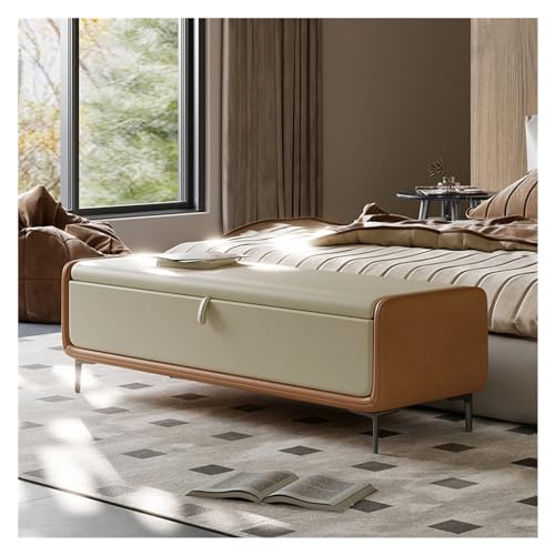 Moderne Kunstleder-Aufbewahrungsbank mit Metallsockel, luxuriöser gepolsterter Fußhocker für Schlafzimmer, Wohnzimmer, Eingangsbereich, stilvolle orangefarbene Schuhbank für das Ende des Bettes Moderne Kunstleder-Aufbewahrungsbank mit Metallsockel, luxuriöser gepolsterter Fußhocker für Schlafzimmer, Wohnzimmer, Eingangsbereich, stilvolle orangefarbene Schuhbank für das Ende des Bettes von Generisch