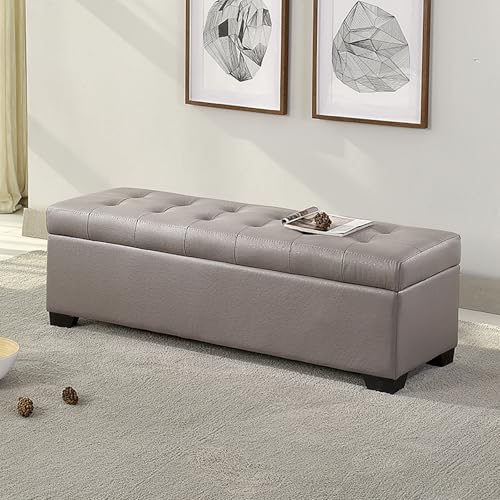 Moderne Kunstleder-Eingangsbank mit Stauraum, 120 cm, King-Size-Ottomane für Schlafzimmer, Wohnzimmer, Eingangsbereich oder Büro, stilvolle und funktionale Möbel von Generisch