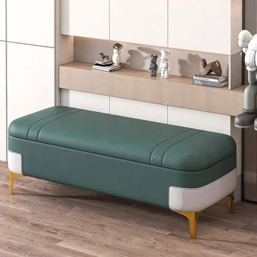 Moderne Leder-Aufbewahrungsbank, Fußhocker, Sofa-Bank mit Abdeckung, Bettendbank, Aufbewahrung, gepolsterte Schlafzimmerbank für das Ende des Bettes, geeignet für Eingangsbereich, Wohnzimmer von Generisch