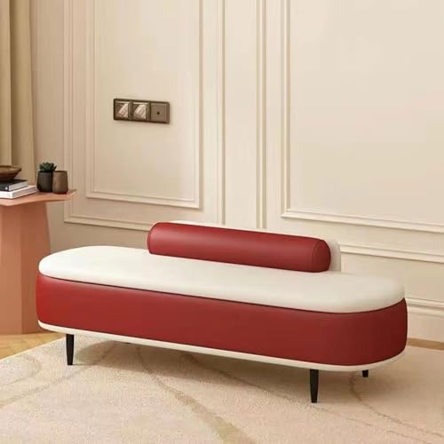 Moderne Leder-Aufbewahrungsbank mit gepolstertem Sitz, stilvoller Fußhocker und Ottomane, vielseitiger Stauraum am Ende des Bettes, ideal für Wohnzimmer, Eingangsbereich, Esszimmer und Fußstütze von Generisch