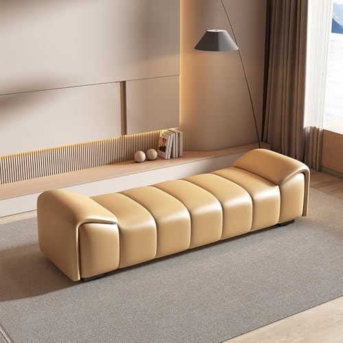 Moderne Leder-Bett-Endbank, stilvoller Schlafzimmerhocker, leichter Luxus-Eingangs-Schuhbank, schlichtes Design für Garderobe, kleiner orangefarbener langer Aufbewahrungshocker Moderne Leder-Bett-Endbank, stilvoller Schlafzimmerhocker, leichter Luxus-Eingangs-Schuhbank, schlichtes Design für Garderobe, kleiner orangefarbener langer Aufbewahrungshocker von Generisch