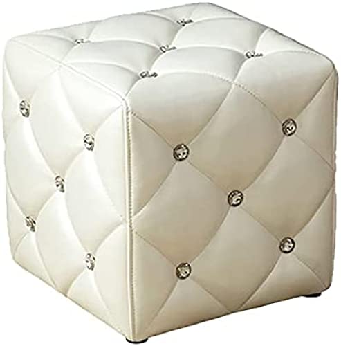 Moderne Leder-Fußstütze mit Stauraum, Kristallknopf-Finish, stilvoller Sofa-Hocker für Wohnzimmer und Schlafzimmer, groß (35 x 35 x 35 cm) und klein (105 x 35 x 35 cm) von Generisch
