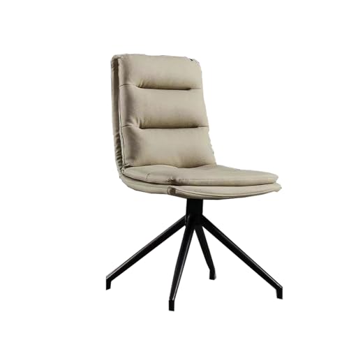 Moderne Leder Polsterstühle Esszimmerstühle 6er Set Drehstühle mit hoher Rückenlehne und verschleißfestem Kunstleder Mid Century Style Hellgrau von Generisch