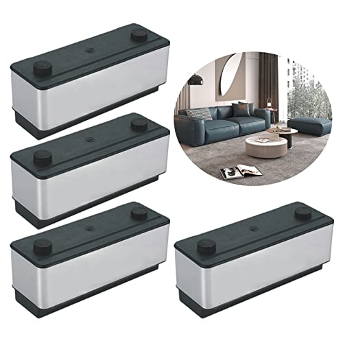 Moderne Metall-Sofa-Beine – Edelstahl-Schrankfüße, Möbelerhöhungen, Ersatz-Kleiderschrankstütze mit Schrauben, ideal für Bett und Schrank, 95 mm, Schwarz/Silber, 4 Stück Moderne Metall-Sofa-Beine – Edelstahl-Schrankfüße, Möbelerhöhungen, Ersatz-Kleiderschrankstütze mit Schrauben, ideal für Bett und Schrank, 95 mm, Schwarz/Silber, 4 Stück von Generisch