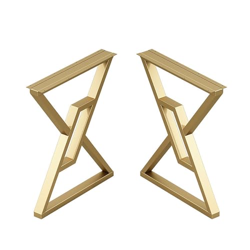Moderne Metall-Tischbeine – industrielle Eisen-Schreibtischbeine für Ess- oder Computertische – verstellbare Fußpolster – 2er-Pack (Gold, 40 x 70 cm) – langlebiges und stilvolles Design von Generisch