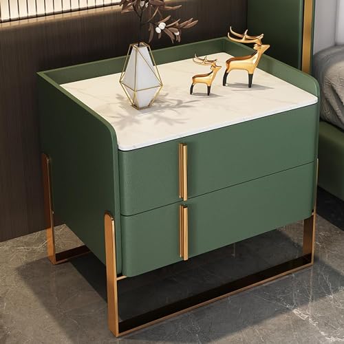 Moderne Nachttische, Leder-Finish, 2er-Set, mit Schublade, schmaler Nachttisch, Kommode für Schlafzimmer, Metallgestell, Nachttischschränke Moderne Nachttische, Leder-Finish, 2er-Set, mit Schublade, schmaler Nachttisch, Kommode für Schlafzimmer, Metallgestell, Nachttischschränke von Generisch