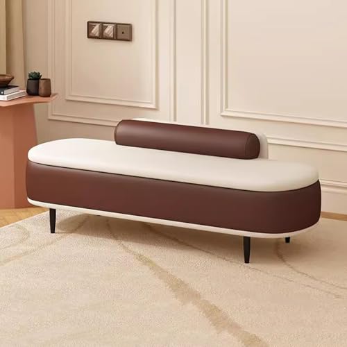 Moderne Ottomane, Aufbewahrungsbank mit Lendenkissen, Aufbewahrungsbox und Fußstütze, Hocker, stilvolle Bettbank für Wohnzimmer, Kunstleder, 80 cm, Curry+Beige Moderne Ottomane, Aufbewahrungsbank mit Lendenkissen, Aufbewahrungsbox und Fußstütze, Hocker, stilvolle Bettbank für Wohnzimmer, Kunstleder, 80 cm, Curry+Beige von Generisch