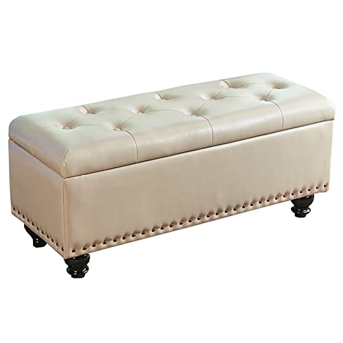 Moderne Ottomane, dekorative Aufbewahrung, Ottomane Bank, stabiler Schminktisch Pouf Hocker mit Stauraum, einfach zu installieren von Generisch