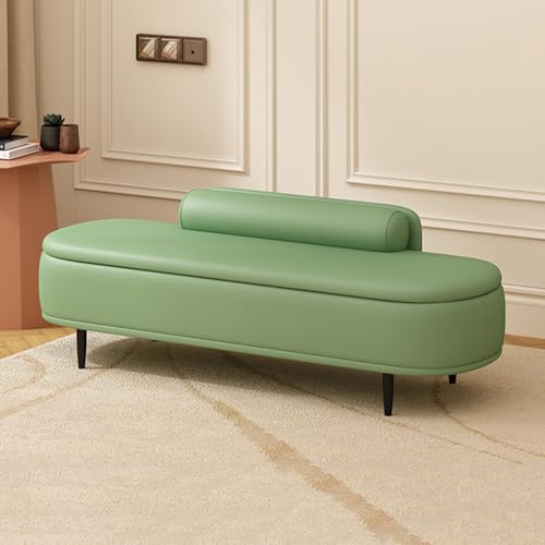 Moderne Ottomane Aufbewahrungsbank mit Lendenkissen, Aufbewahrungsbox aus Kunstleder, stilvolle Schlafende Sitzgelegenheit, grüner Fußstützenhocker, 80 cm Wohnzimmermöbel Moderne Ottomane Aufbewahrungsbank mit Lendenkissen, Aufbewahrungsbox aus Kunstleder, stilvolle Schlafende Sitzgelegenheit, grüner Fußstützenhocker, 80 cm Wohnzimmermöbel von Generisch