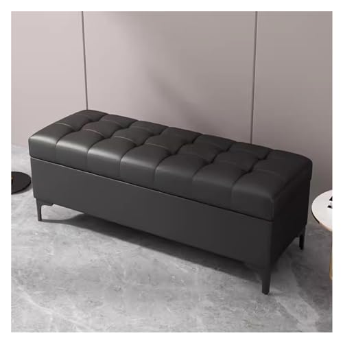 Moderne Ottomane Bank Schwarz Kunstleder Polsterhocker Stauraum Ottomane für Schlafzimmer Wohnzimmer Eingangsbereich 100cm Stilvolle und funktionale Möbellösung Moderne Ottomane Bank Schwarz Kunstleder Polsterhocker Stauraum Ottomane für Schlafzimmer Wohnzimmer Eingangsbereich 100cm Stilvolle und funktionale Möbellösung von Generisch