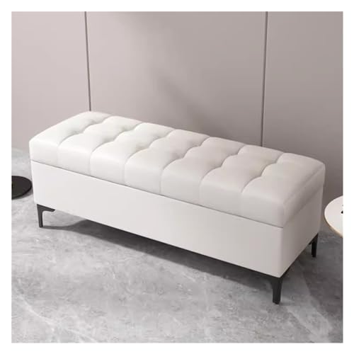 Moderne Ottomane Sitzbank weiß Kunstleder gepolstert mit Stauraum ideal für Schlafzimmer Wohnzimmer Eingangsbereich 80 cm lang stilvolles Design Moderne Ottomane Sitzbank weiß Kunstleder gepolstert mit Stauraum ideal für Schlafzimmer Wohnzimmer Eingangsbereich 80 cm lang stilvolles Design von Generisch