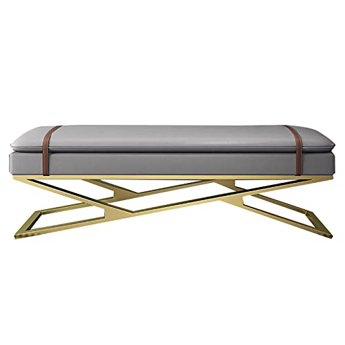 Moderne Polsterbank aus Kunstleder mit X-Basis, getuftetes Design für Eingangsbereich, Wohnzimmer, Schlafzimmer - Stilvoller und funktionaler Fußstützenhocker von Generisch