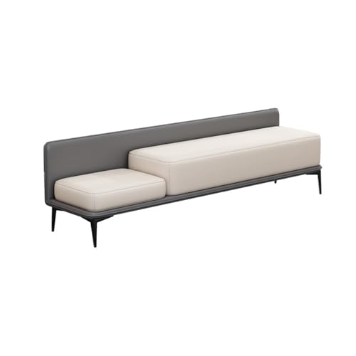 Moderne Polsterbank aus grauem Leder für Schlafzimmer, Eingangsbereich, stilvolles und funktionales Möbelstück mit 52 cm Höhe Moderne Polsterbank aus grauem Leder für Schlafzimmer, Eingangsbereich, stilvolles und funktionales Möbelstück mit 52 cm Höhe von Generisch