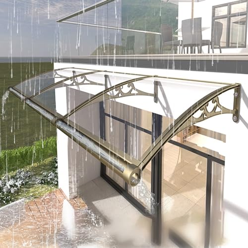 Moderne Polycarbonat-Fenstermarkise für Haustür, UV- und Regenschutz, Überdachung, Terrassen-Abdeckung, Aluminium-Halterung, schlankes Design für Sonnenlicht- und Schneeschutz von Generisch