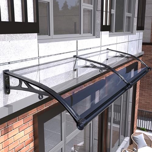 Moderne Polycarbonat-Markise 120x120cm Transparent Fensterüberdachung Aluminiumlegierung Halterung UV-Schutz Regenschutz Sonnenschutz Stilvoller Outdoor-Schutz von Generisch
