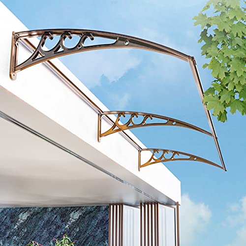 Moderne Polycarbonat-Markise für Haustür & Fenster, UV-Schutz, Regen- und Schneeschild, transparenter Außenunterstand mit Champagnerhaltern (152,4 x 12,7 cm) von Generisch