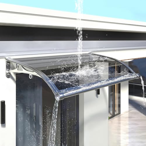 Moderne Polycarbonat-Türmarkise – langlebiger UV- und Regenschutz, einfach zu installieren, Aluminiumhalterung, anpassbare Fensterabdeckung mit gebogenem Design für den Außenbereich von Generisch