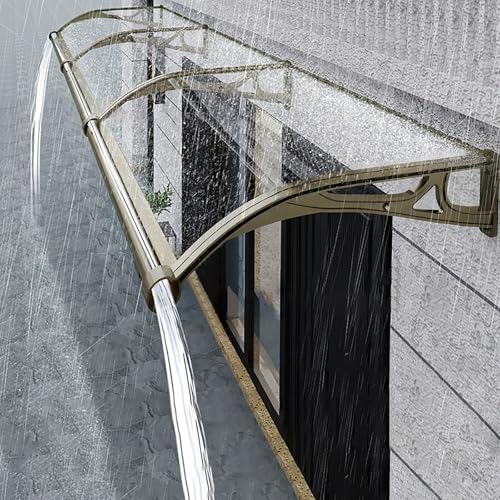 Moderne Polycarbonat-Türmarkise – langlebiger UV- und Regenschutz, einfach zu installieren, Aluminiumhalterung, gebogenes Design, stilvolles Fensterdach für den Außenbereich zu Hause von Generisch