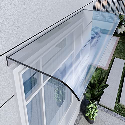 Moderne Polycarbonat-Türvordach – UV-beständige klare Markise für Vorder-/Hintertür, Regenschutz, für den Außenbereich, Größe 62 (40,6 x 330,2 cm) von Generisch