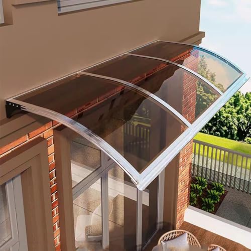 Moderne Polycarbonat Türvordach & Terrassenmarkise Metall Fenstermarkise für Schwingtüren Große Spüle Markise Garage Balkon Größe 166 von Generisch