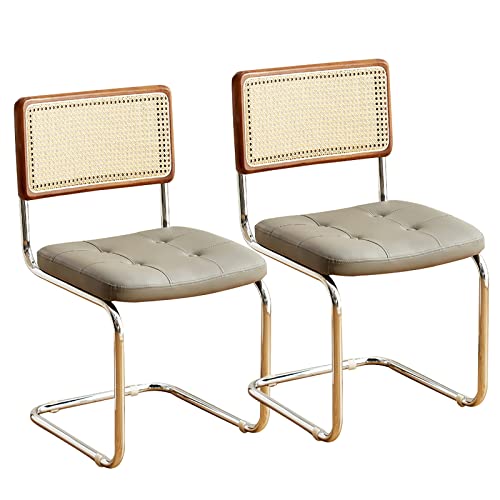 Moderne Rattan-Esszimmerstühle, 2er-Set, mit Rückenlehne, Grau Moderne Rattan-Esszimmerstühle, 2er-Set, mit Rückenlehne, Grau von Generisch