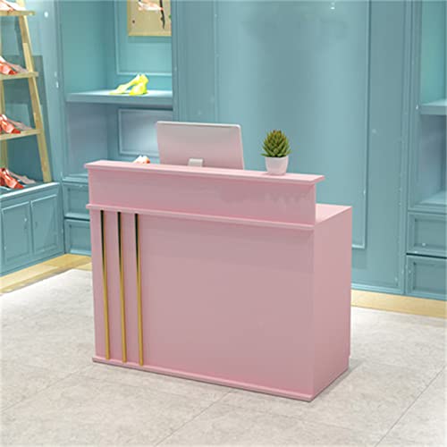 Moderne Rezeptionstheke für Kassierer und Bekleidungsgeschäft, rosa kommerzielle Rezeption, 60 x 50 x 100 cm, ideal für Convenience Shops, Bars und kleine Unternehmen von Generisch