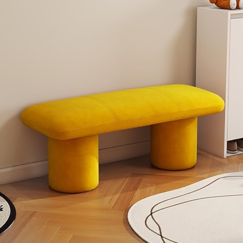 Moderne Samt Polsterbank Rechteckiger Schuhhocker für Eingangsbereich Schlafzimmer & Wohnzimmer Massivholzrahmen Fußstütze Stilvolle Flur Sitzlösung Gelb Moderne Samt Polsterbank Rechteckiger Schuhhocker für Eingangsbereich Schlafzimmer & Wohnzimmer Massivholzrahmen Fußstütze Stilvolle Flur Sitzlösung Gelb von Generisch