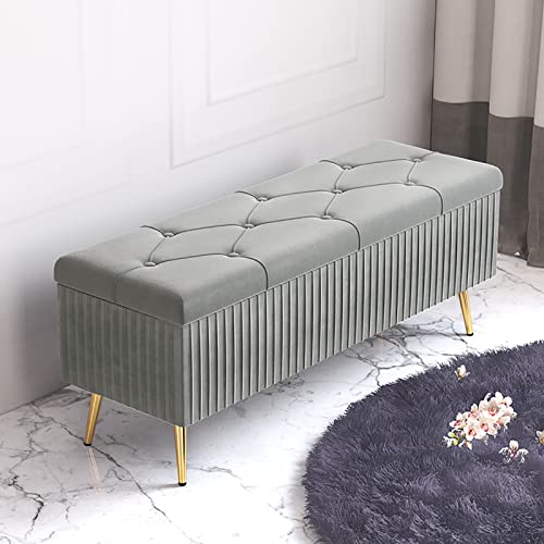 Moderne Samt gepolsterte Schuhbank Stilvoller Pouf für Schlafzimmer & Wohnzimmer Plüsch Eingangsbereich Truhe mit weichem Sitz, graue Schuhmöbel Moderne Samt gepolsterte Schuhbank Stilvoller Pouf für Schlafzimmer & Wohnzimmer Plüsch Eingangsbereich Truhe mit weichem Sitz, graue Schuhmöbel von Generisch