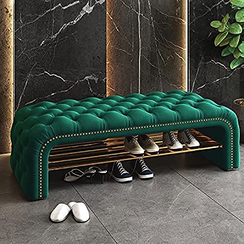 Moderne Samtbank mit Schuhaufbewahrung & Nizer, bequemer Bettendsitz, 90 x 40 x 45 cm – stilvolle Möbel für Eingangsbereich & Schlafzimmer von Generisch