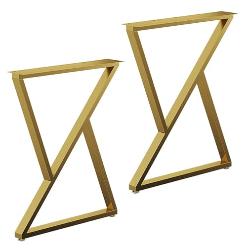 Moderne Schreibtischbeine aus Metall mit verstellbaren Füßen und Befestigungsschrauben, einfache Selbstmontage für Schreibtisch oder Tisch, Größe wählbar (Gold, 45 x 60 cm) von Generisch