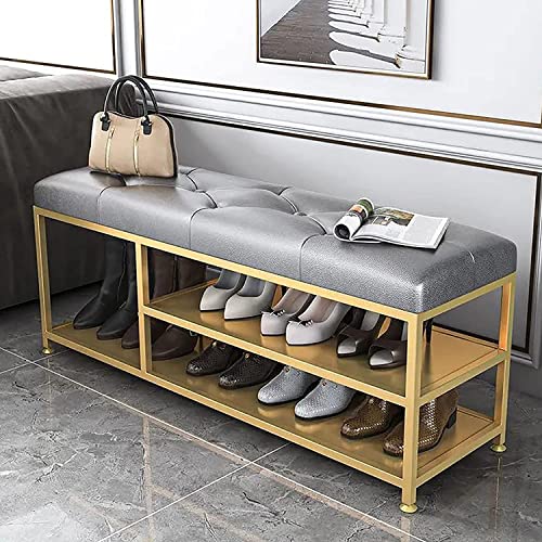 Moderne Schuhbank für den Eingangsbereich, mit luxuriöser gepolsterter Sitzfläche und Kofferraum-Organizer von Generisch